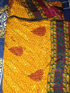 Crape Saree Sun Sine Yellow