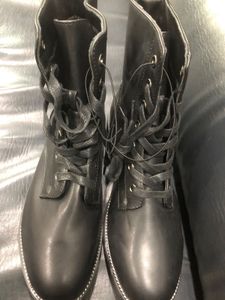 Black Lace-Up Boots