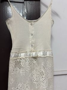 White Bodycon Ribbed Dress