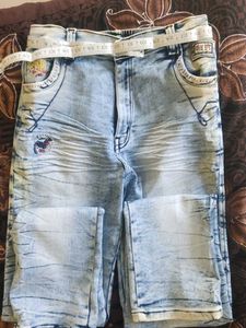 Men&#39;s Blue White Trendy Jeans