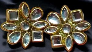 Handmade customized Floral Kundan Earrings