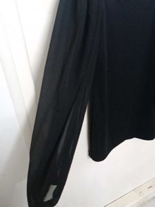 Black Balloon Sleeve Dress