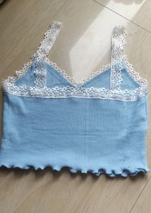 Blue Lace Coquette Top 🎀