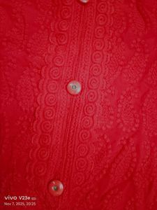 Red Cotton Kurti