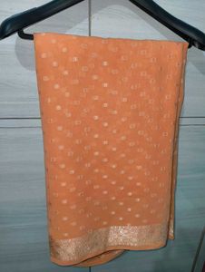 Elegant Peach Saree