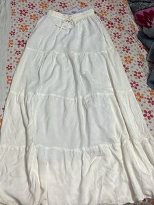 White Tiered Maxi Skirt