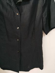 Navy Blue Linen Shirt