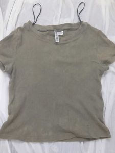 Olive Ribbed Tee