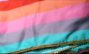 Rainbow Saree💕 With Blouse Piece