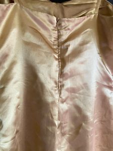 🌟⚜️Golden Satin Slit Cowl Neck Dress