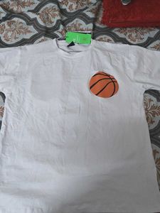 White Color Printed Tshirt