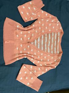 Cute Heart Pattern Cardigan