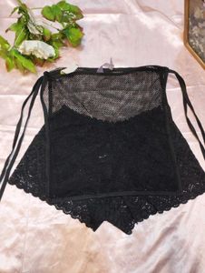 Black Lace &amp; Mesh Top