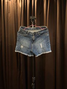 Distressed Denim Shorts
