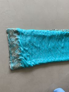 Lovely Blue sari with overall Badla