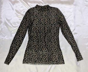 Leopard Print Sheer Top