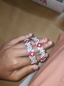 Red And White Pretty Bangles