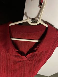 Y2k Ribbed Collared top✨