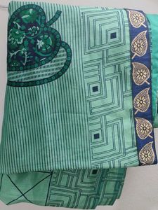 Green Printed only Saree