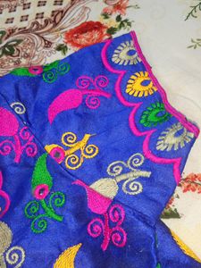 Indigo Blue Embroidery Blouse Women