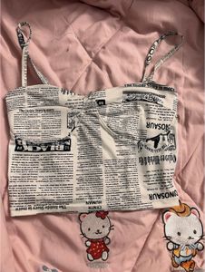 Newsprint Crop Top