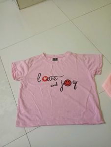 Cute &#39;Love &amp; Joy&#39; Pink T-shirt
