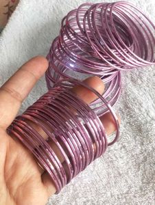 Mauve Metallic Bangle Set