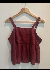 Maroon Sleeveless Top
