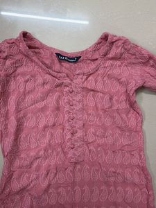 Pink Embroidered Kurta