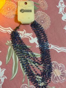 Blue Beaded Layered Necklace