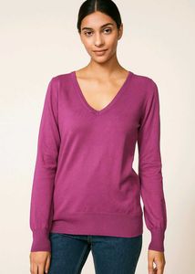 Magenta V-Neck Sweater