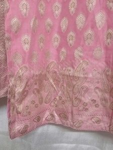 Pink Printed kurti plazo Set