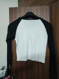 Black &amp; White Long Sleeve Tee
