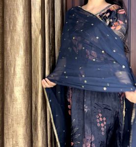 Chinnon Anarkali Gown Three piece suit set