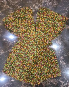 A Cute Playsuit Of Multicolour