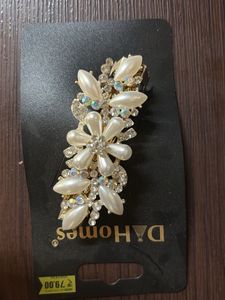 Pearl &amp; Rhinestone Flower Hair Clip