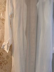 Brand New White Button-Up Shrug Shirt, Full Length