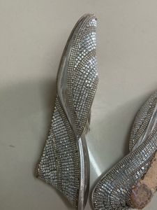 Sparkly Silver Mules For Women