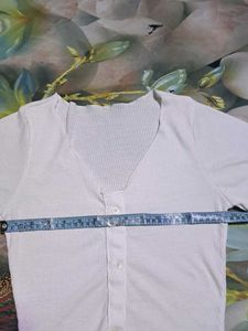 White V Neck Top