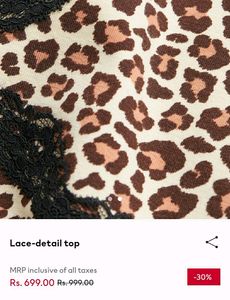 H&amp;M Lace Detail Top