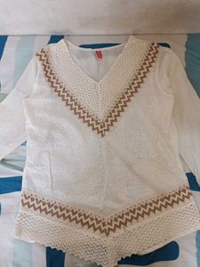White Embroidered Top
