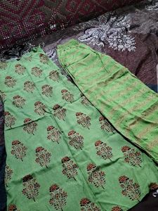 Green Printed Kurta Set