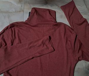 Turtleneck Ribbed Bodycon Dress