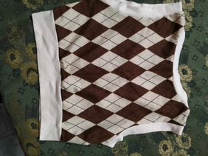 Argyle Knit Crop Top