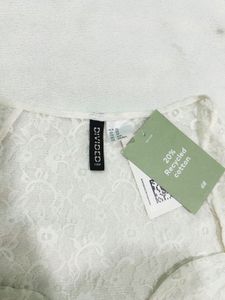 H&amp;M Gathered Bustier White Top
