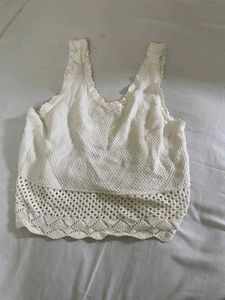 Women White Crop Top