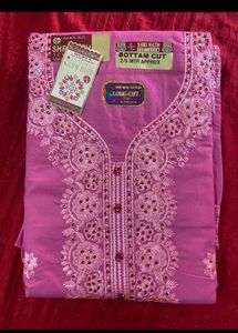 OFFER🏷️NEW PINK EMBROIDERY UNSTITCHED SUIT