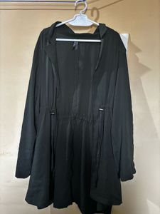 Women plus size green solid tie up shrug - 5XL