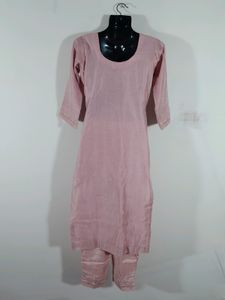 Pink Emblished Kurta Set (Women&#39;s)