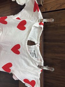 Pack Of 2 White Embroidery And Red Heart